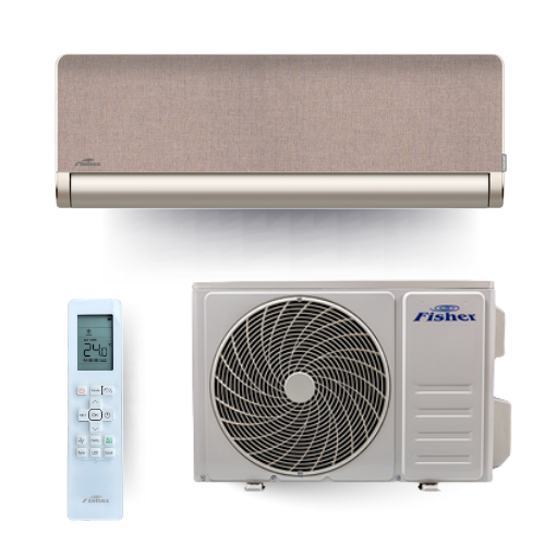 Fisher ART FSAIF-Art-124AE3-G-GR/FSOAIF-Art-124AE3 Arany - Aranybarna textil cserélhető előlappal 3,5kW Oldalfali Split klíma